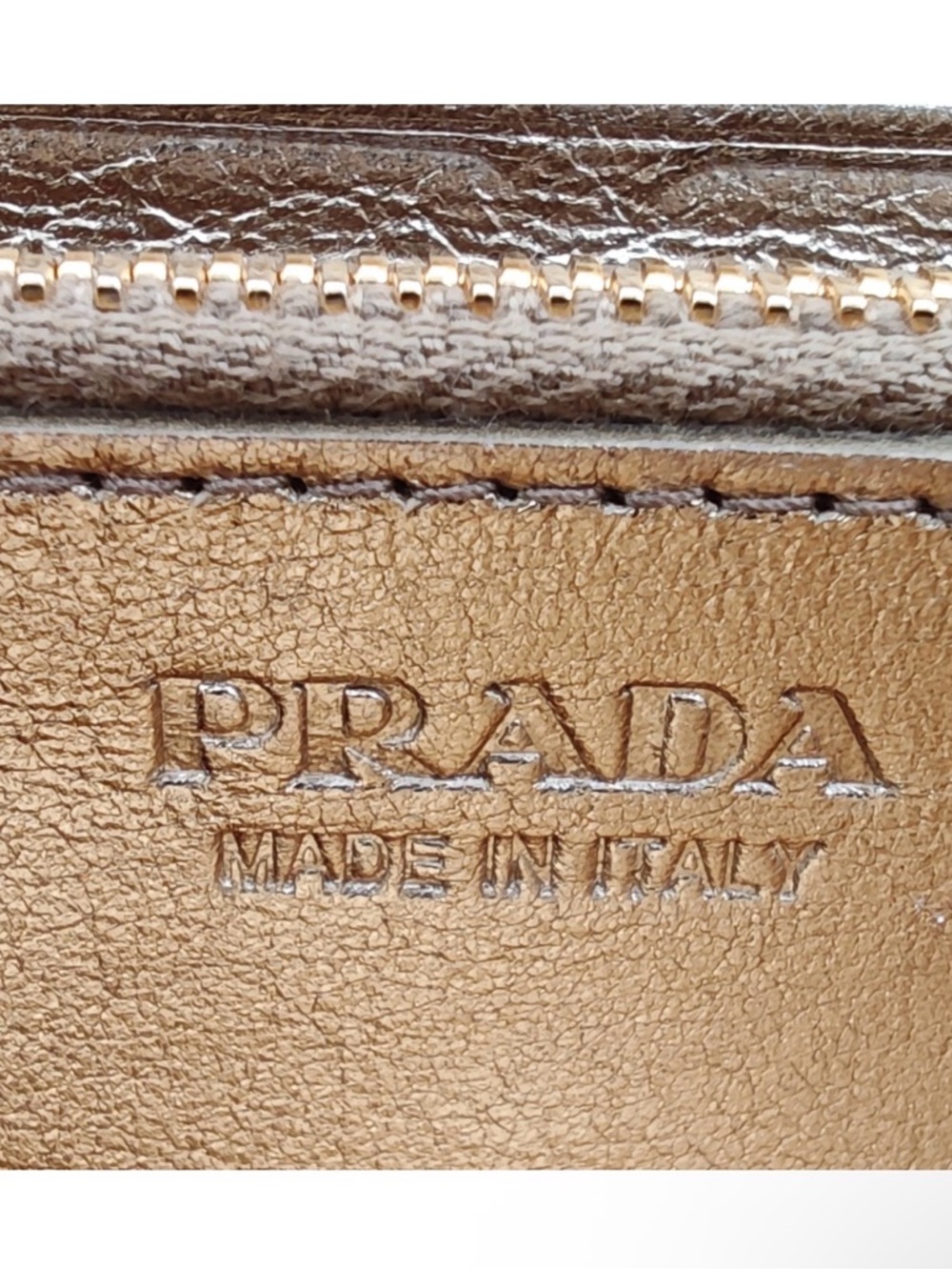 Prada Metallic Gold Saffiano Leather Flap Wallet - Picture 4 of 14